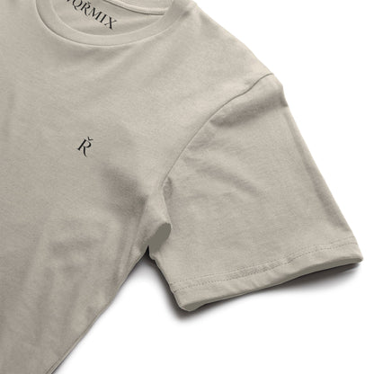 VQRMIX R Embroidered Tee Natural