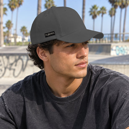 VQRMIX Stacked Embroidered Cap Black