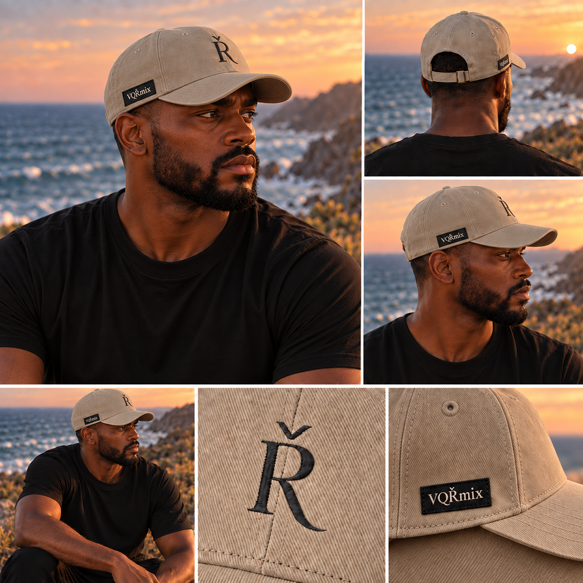 VQRMIX R Embroidered Cap Khaki