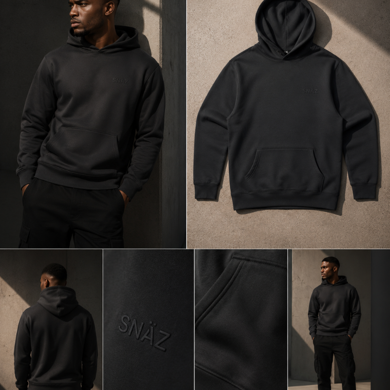 SNÄZ Black Embroidered - Hoodie